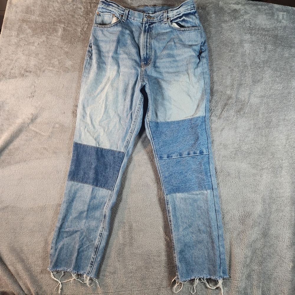 BDG Urban Outfitters Jeans Womens 34 Patchwork Blue Mom Relaxed Baggy‎ Festival
